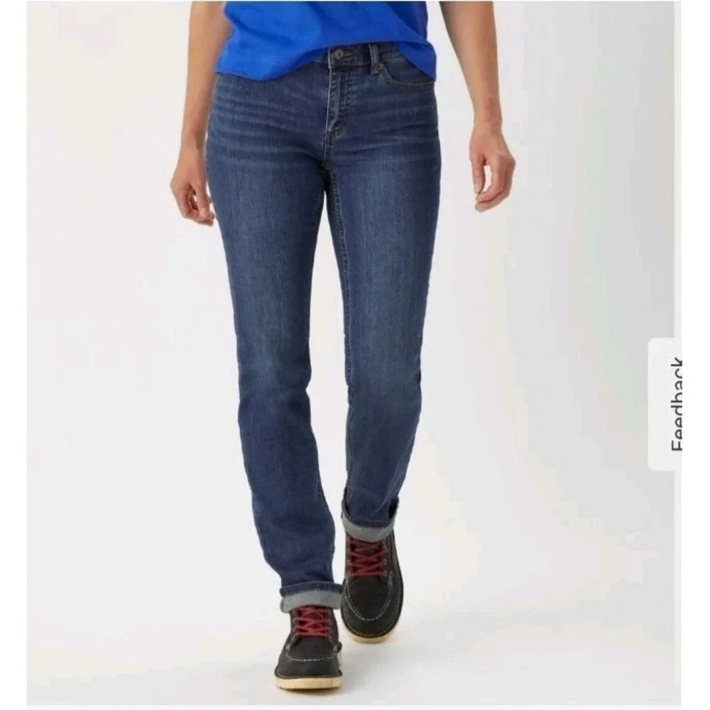 Duluth Trading Co Jeans Women's Sz 12 Daily Denim Slim Leg Mid‎ Rise Stretch